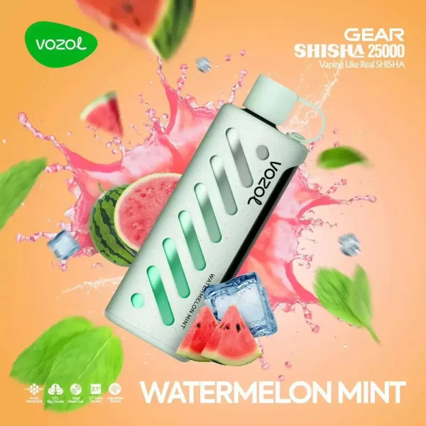 Vozol Gear Shisha 25000 disposable vape - Watermelon Mint