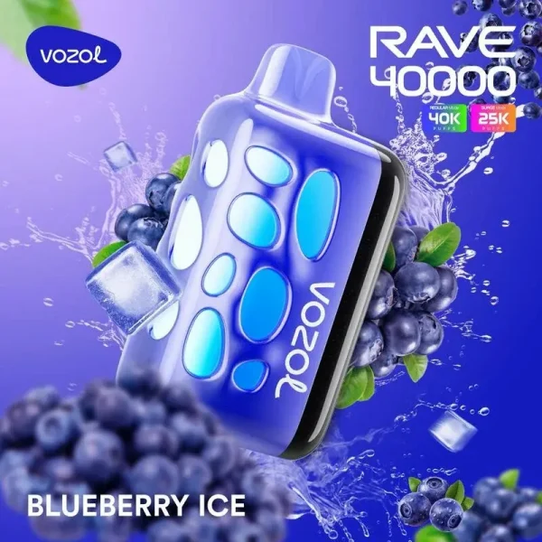 Vozol Rave 40000 disposable vape - Blueberry Ice flavor