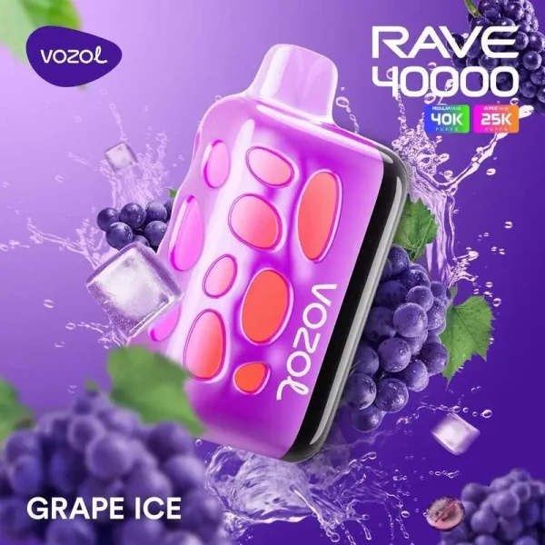 Vozol Rave 40000 disposable vape - Grape Ice flavor