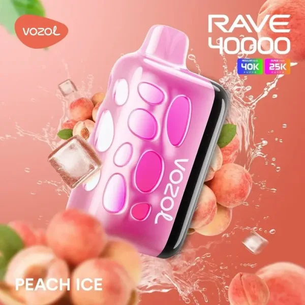 Vozol Rave 40000 disposable vape - Peach Ice flavor