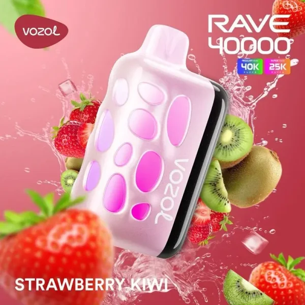Vozol Rave 40000 disposable vape - Strawberry Kiwi flavor