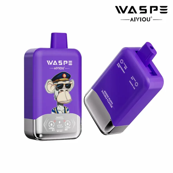 WASPE 40000 40K puffar dubbel smak engångs vape - Grape Ice Cream & Strawberry Kiwi smak