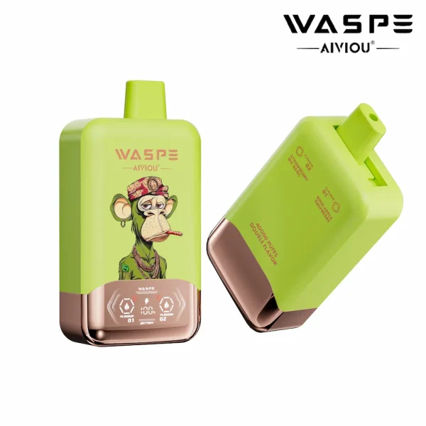 WASPE 40000 40K puffar engångsvape med dubbla smaker - Sour Apple Raspberry & Strawberry Big Bang-smak