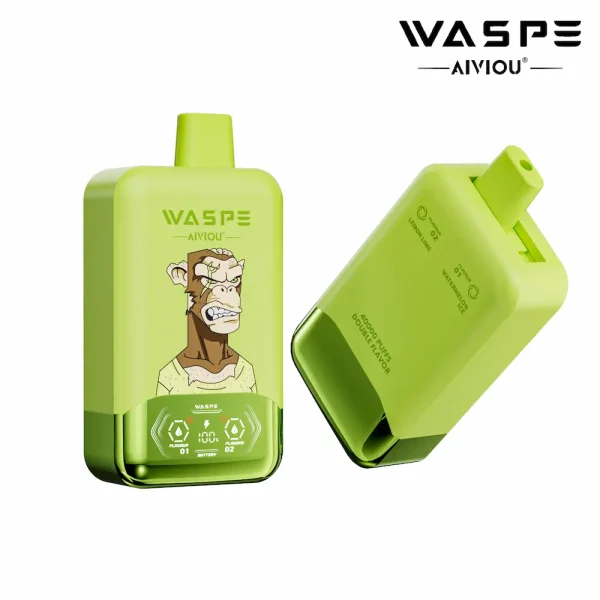WASPE 40000 40K puffar dubbel smak engångs vape - Vattenmelon Glass & Lemon Lime smak