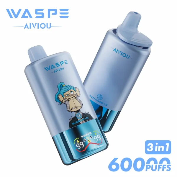WASPE 60000 60K puffs triple flavor disposable vape - Blueberry Ice, Black Dragon Ice, Fizzy Cherry Ice