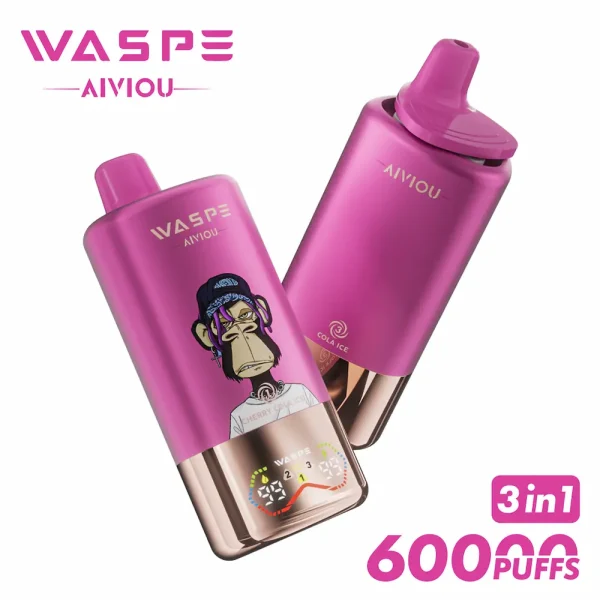 WASPE 60000 60K puffs triple flavor disposable vape - Cherry Cola Ice, Strawberry Cola, Cola Ice