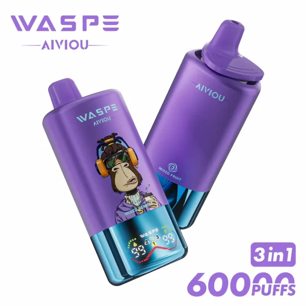 WASPE 60000 60K puffs triple flavor disposable vape - Mixed Berries, Gummy Bear, Mixed Fruit