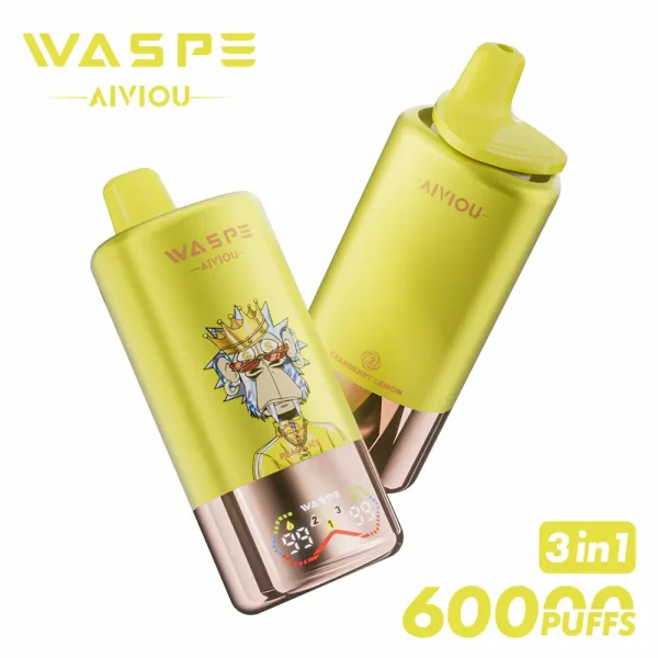 WASPE 60000 60K puffs triple flavor disposable vape - Peach Ice, Pineapple Mango Peach, Cranberry Lemon