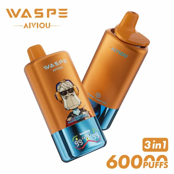 WASPE 60000 60K puffs triple flavor disposable vape - Strawberry Raspberry Cherry, Love 666, Cherry Candy Ice