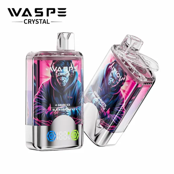 Waspe Crystal 40000 dualen Geschmack Einweg vape - Grape Ice & Black Dragon Ice