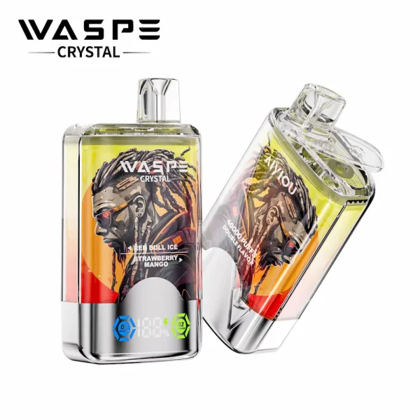 Waspe Crystal 40000 dualen Geschmack Einweg vape - Red Bull Ice & Strawberry Mango