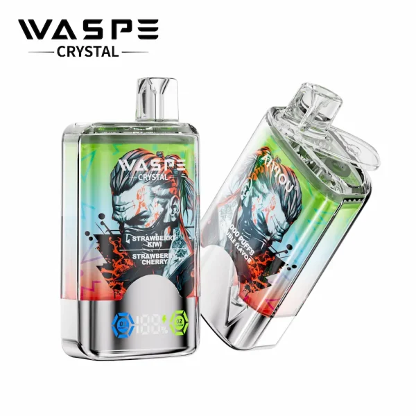 Waspe Crystal 40000 dualen Geschmack Einweg vape - Strawberry Kiwi & Strawberry Cherry