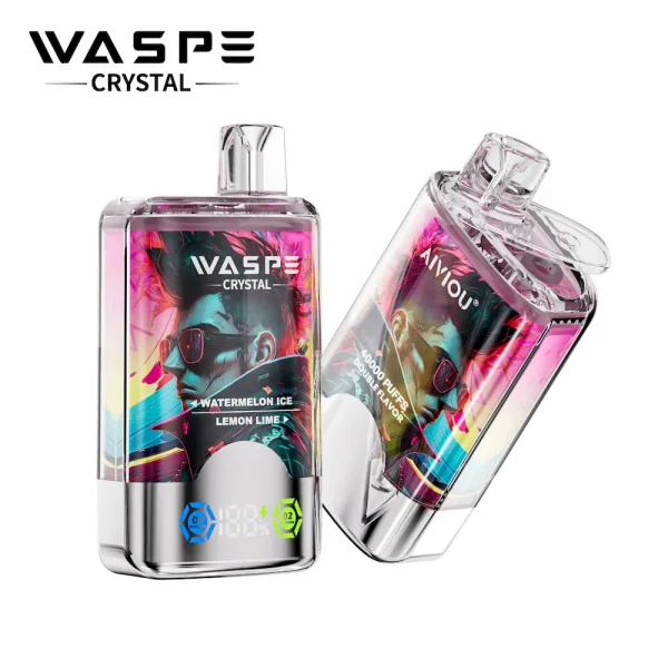 Waspe Crystal 40000 doppelten Geschmack Einweg vape - Watermelon Ice & Lemon Lime