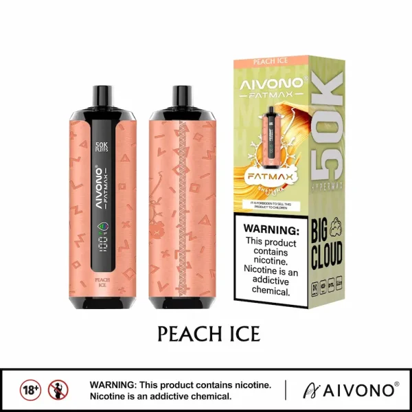 AIVONO AIM FATMAX 50000 50K puffs shisha disposable vape pen - Peach Ice flavor