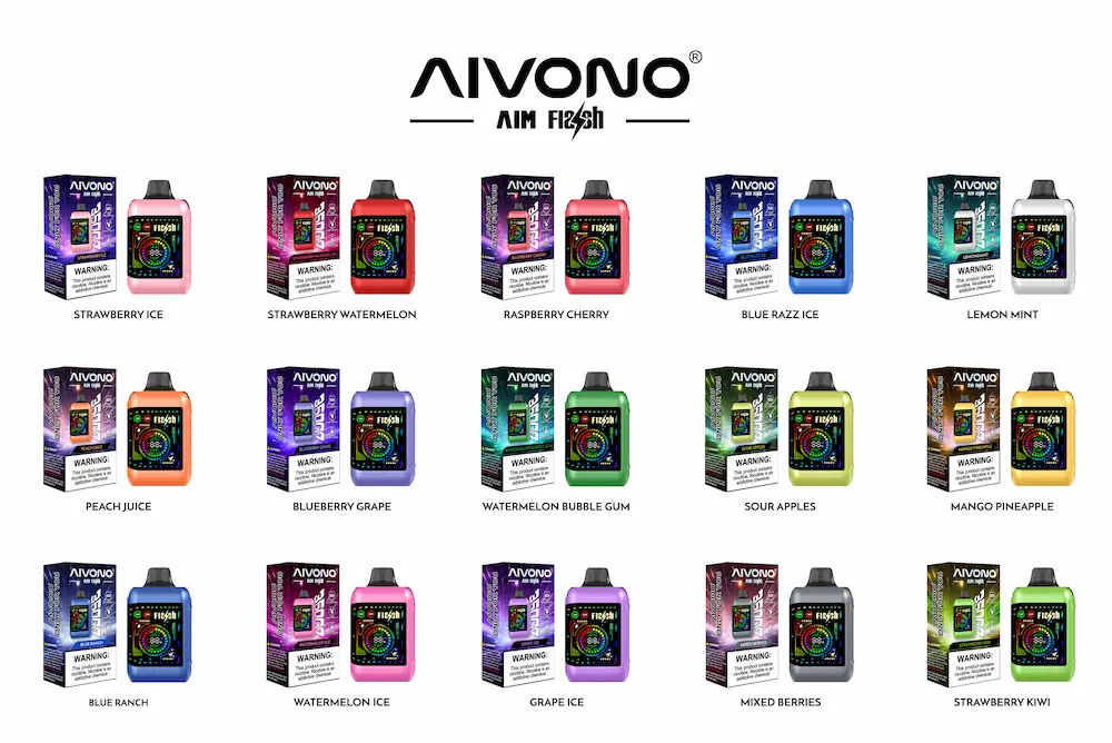 AIVONO AIM FLASH 35000 35K puffs smart screen disposable vape all flavors collection