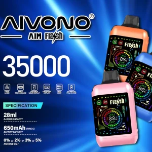 AIVONO AIM FLASH 35000 35K puffs smart screen disposable vape main product image