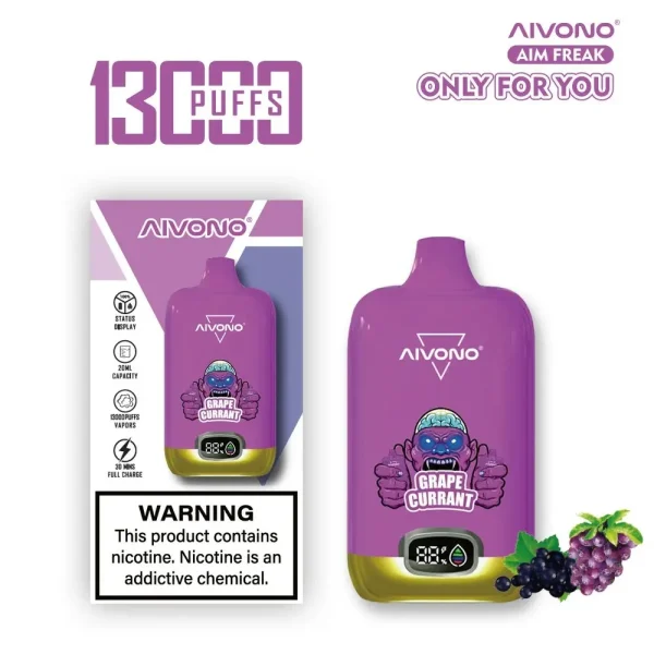 Aivono AIM Freak 13000 13K puffs disposable vape - Grape Currant flavor