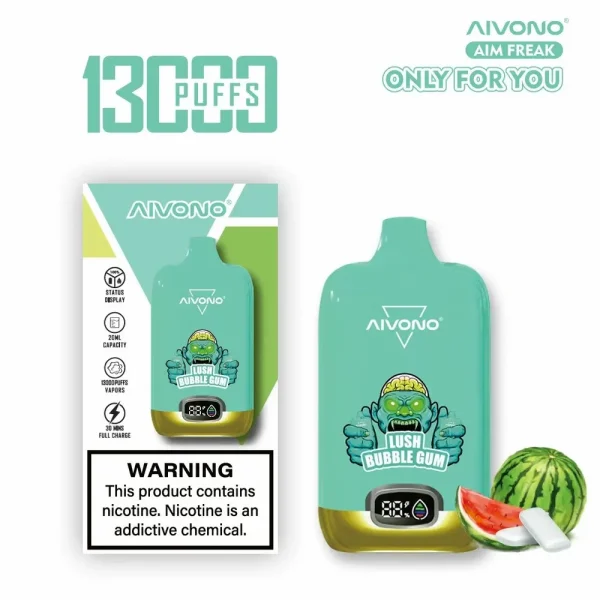 Aivono AIM Freak 13000 13K puffs disposable vape - Lush Bubble Gum flavor