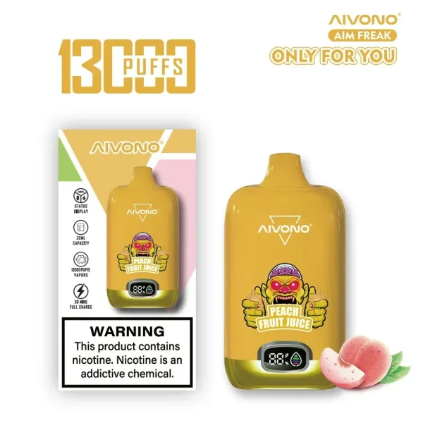 Aivono AIM Freak 13000 13K puffs disposable vape - Peach Fruit Juice flavor