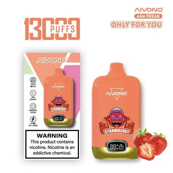 Aivono AIM Freak 13000 13K puffs disposable vape - Strawberry Ice flavor