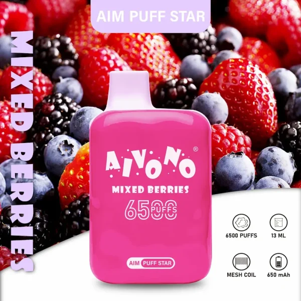 Aivono AIM-PUFFSTAR 6500 puffar för engångsbruk - smak av blandade bär