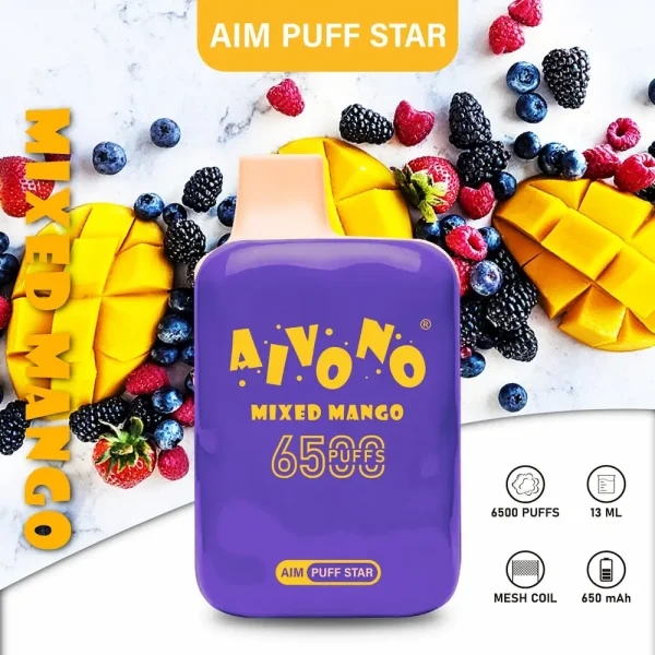 Aivono AIM-PUFFSTAR 6500 puffar engångsvape - Smak av blandad mango