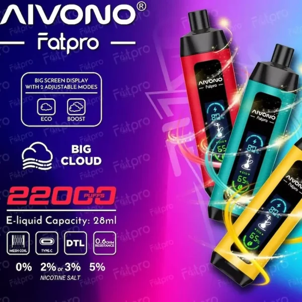 AIVONO Fatpro 22000 22K Puffs Dual-Modus Wasserpfeife Einweg vape Hauptprodukt Bild