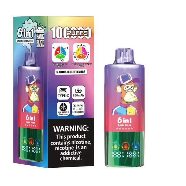Bang Blaze 100000 100K puffs 6 in1 disposable vape - Fuji Ice, Apple Grape, Cherry Pomegranate