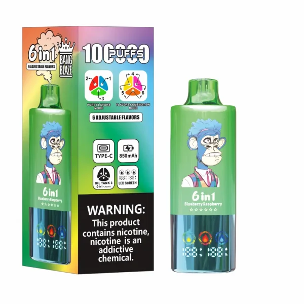 Bang Blaze 100000 100K puffs 6 in1 disposable vape - Lemon Romance, Blueberry Raspberry, Peach Menthol
