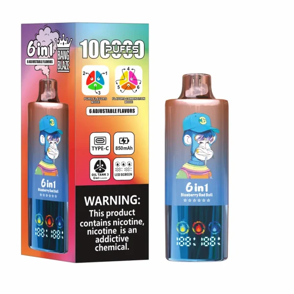 Bang Blaze 100000 100K puffs 6 in1 disposable vape - Pineapple Coconut, Blueberry Red Bull, Watermelon Ice