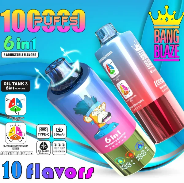 Bang Blaze 100000 100K puffar 6 i 1 engångs vape huvudproduktbild