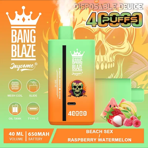 Bang Blaze 40000 40K puffs disposable vape - Beach Sex & Raspberry Watermelon flavor