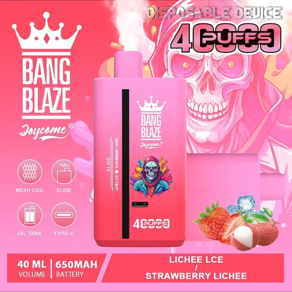 Bang Blaze 40000 40K puffs disposable vape - Lichee Lce & Strawberry Lichee flavor