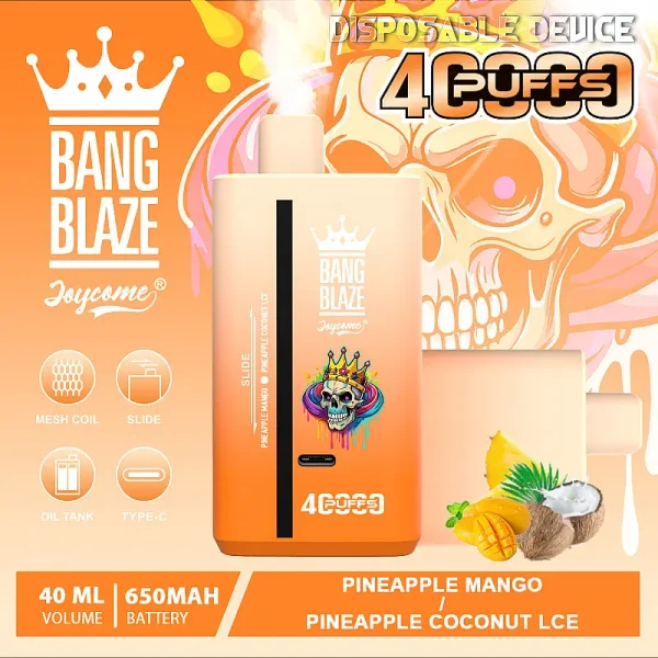 Bang Blaze 40000 40K puffs disposable vape - Pineapple Mango & Pineapple Coconut Lce flavor
