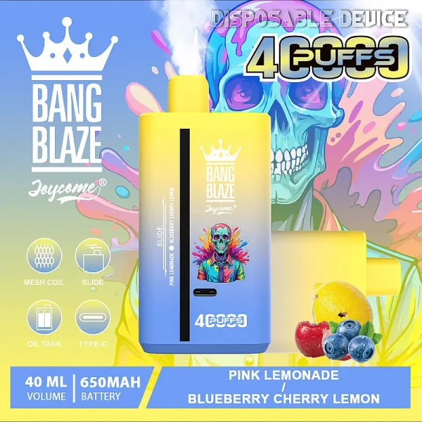 Bang Blaze 40000 40K puffs disposable vape - Pink Lemonade & Blueberry Cherry Lemon flavor