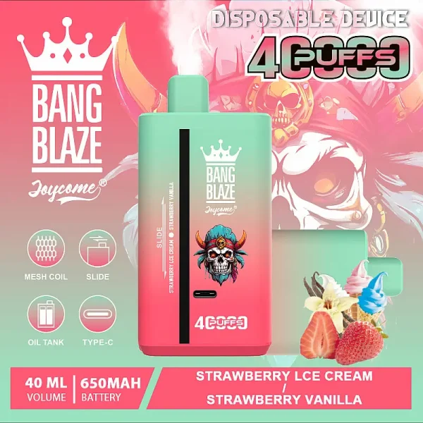 Bang Blaze 40000 40K puffs disposable vape - Strawberry Lce Cream & Strawberry Vanilla flavor