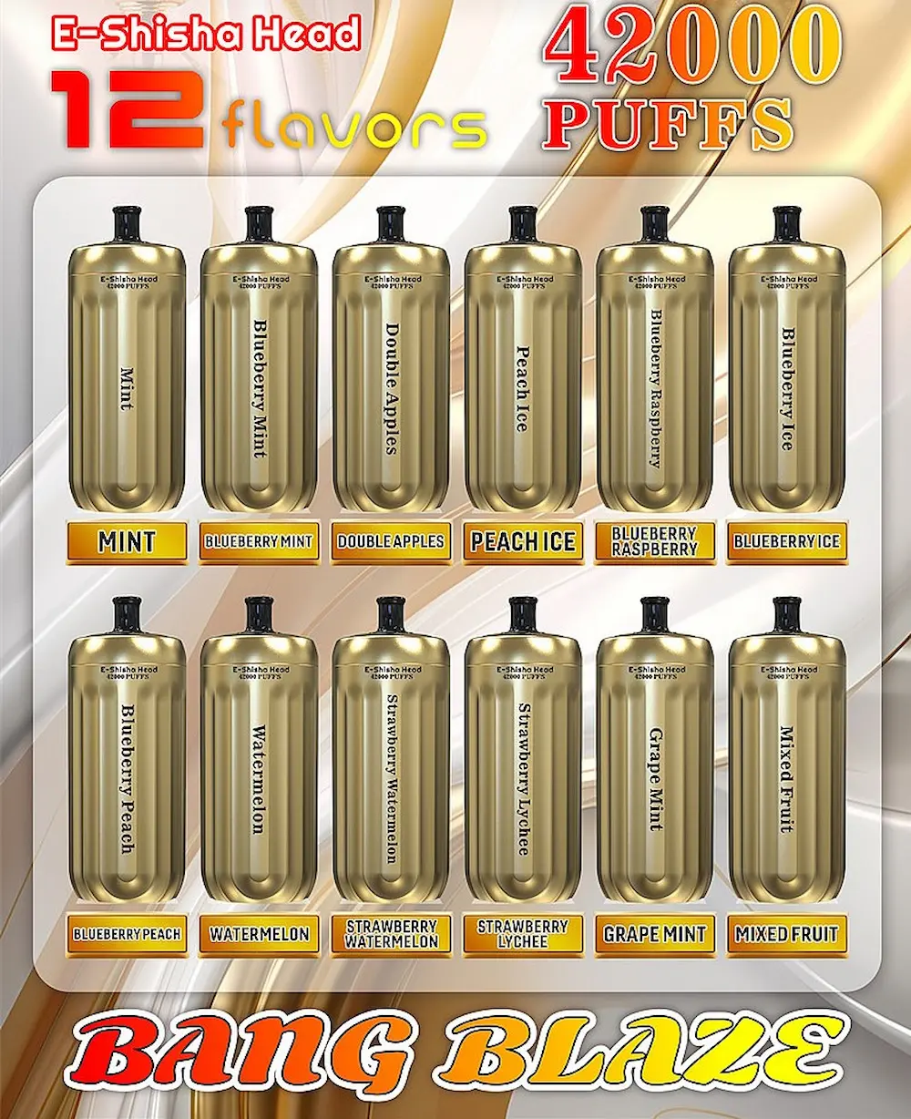 Bang Blaze 42000 42K puffs E-Shisha Head disposable vape all 12 flavors collection