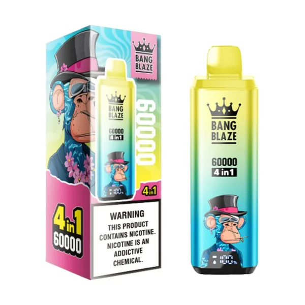Bang Blaze 60000 60K puffs 4-in-1 disposable vape - Energy Drink, Blueberry Watermelon, Sour Apple Raspberry, Gummy Bear