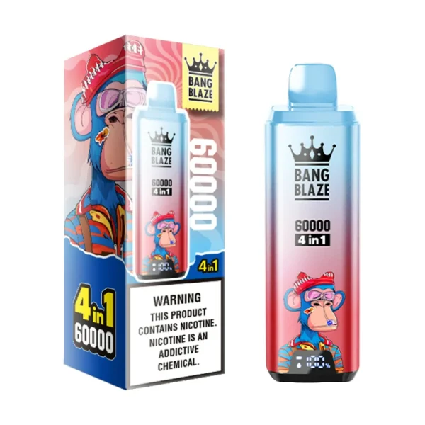 Bang Blaze 60000 60K puffs 4-in-1 disposable vape - Energy Drink, Strawberry Banana, Mango Peach Apricot, Passion Fruit Kiwi Lime