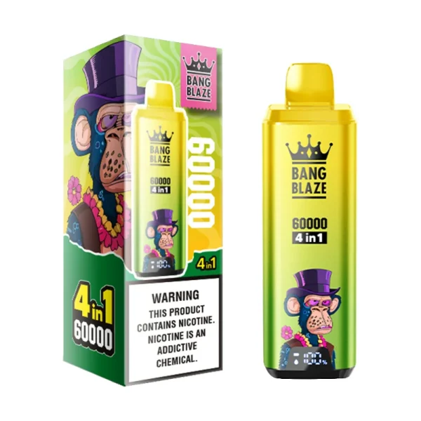 Bang Blaze 60000 60K puffs 4-in-1 disposable vape - Strawberry Mango, Strawberry Kiwi, Apple Grape, Watermelon Dragon Fruit