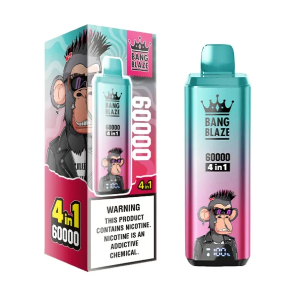Bang Blaze 60000 60K puffs 4-in-1 disposable vape - Strawberry Mango, Watermelon Bubble Gum, Red Mojito, Love 66