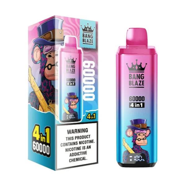Bang Blaze 60000 60K puffs 4-in-1 disposable vape - Watermelon Ice, Blueberry Cherry, SummerTime, Sour Mango Pineapple