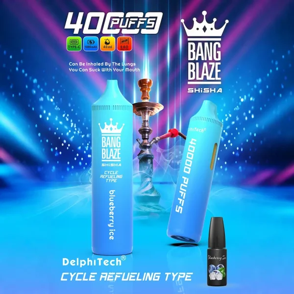 Bang Blaze SHISHA 40000 puffs disposable vape – Blueberry Ice flavor
