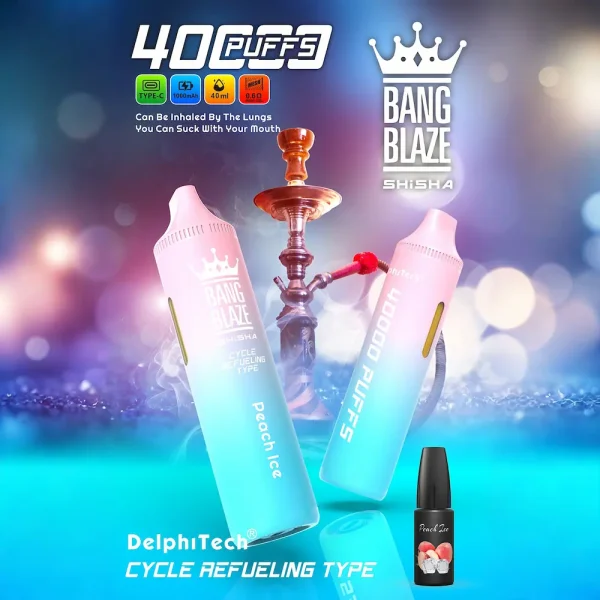 Bang Blaze SHISHA 40000 puffs disposable vape – Peach Ice flavor