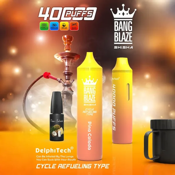 Bang Blaze SHISHA 40000 puffs disposable vape – Pina Colada flavor