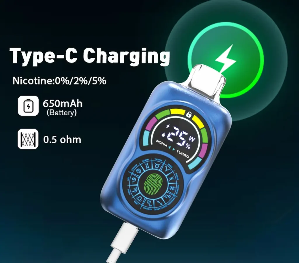 Bang King 36000 Testbericht 2025: Technischer Tiefgang - von den technischen Daten bis zur tatsächlichen Leistung 5 Bang King 36000 Puffs Einweg-Dampfgerät mit Typ-C Aufladung und 650mAh Batterie