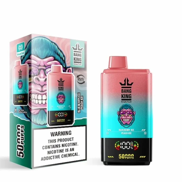 Bang King 50000 50K puffs dual flavor disposable vape - Blueberry Ice Peach Ice