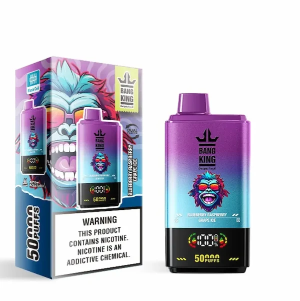Bang King 50000 50K puffs dual flavor disposable vape - Blueberry Raspberry Grape Ice