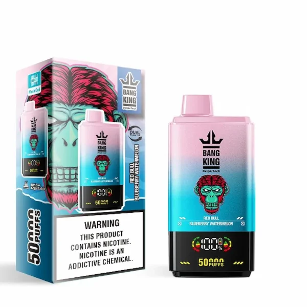 Bang King 50000 50K puffs dual flavor disposable vape - Red Bull Blueberry Watermelon