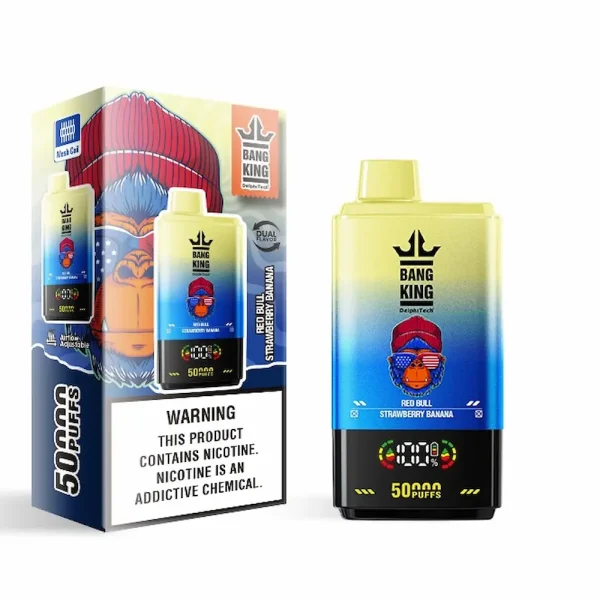 Bang King 50000 50K puffs dual flavor disposable vape - Red Bull Strawberry Banana